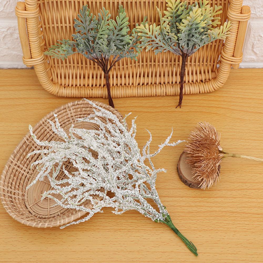 6PCS/Bundle Wedding Home Decor Xmas Ornament Simulation Plants Pine Artificial Flowers Faux Grass