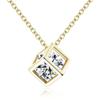 Fashion Crystal Rhinestone Pendant Necklace for Women Gold Color Square Clavicle Wedding Jewelry Gifts