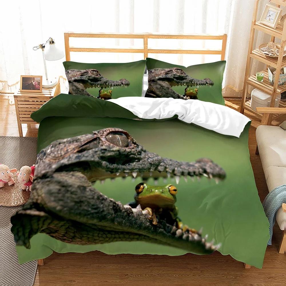 Bedding Alligators Double Bed Duvet Set Bedroom Set Home Textile Bad Cover Set Double Jogo De Cama Duvetcover 2pcs Pillowcase