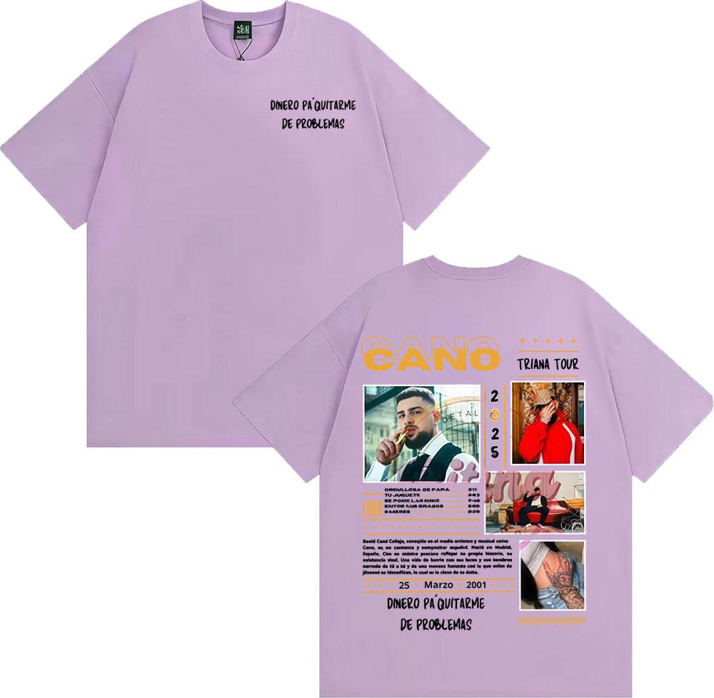 Rapper Cano Triana Tour Album 2025 Print Tee Shirt Men Casual Cotton Short Sleeve T-shirt Male Summer Tops High Quality T Shirt