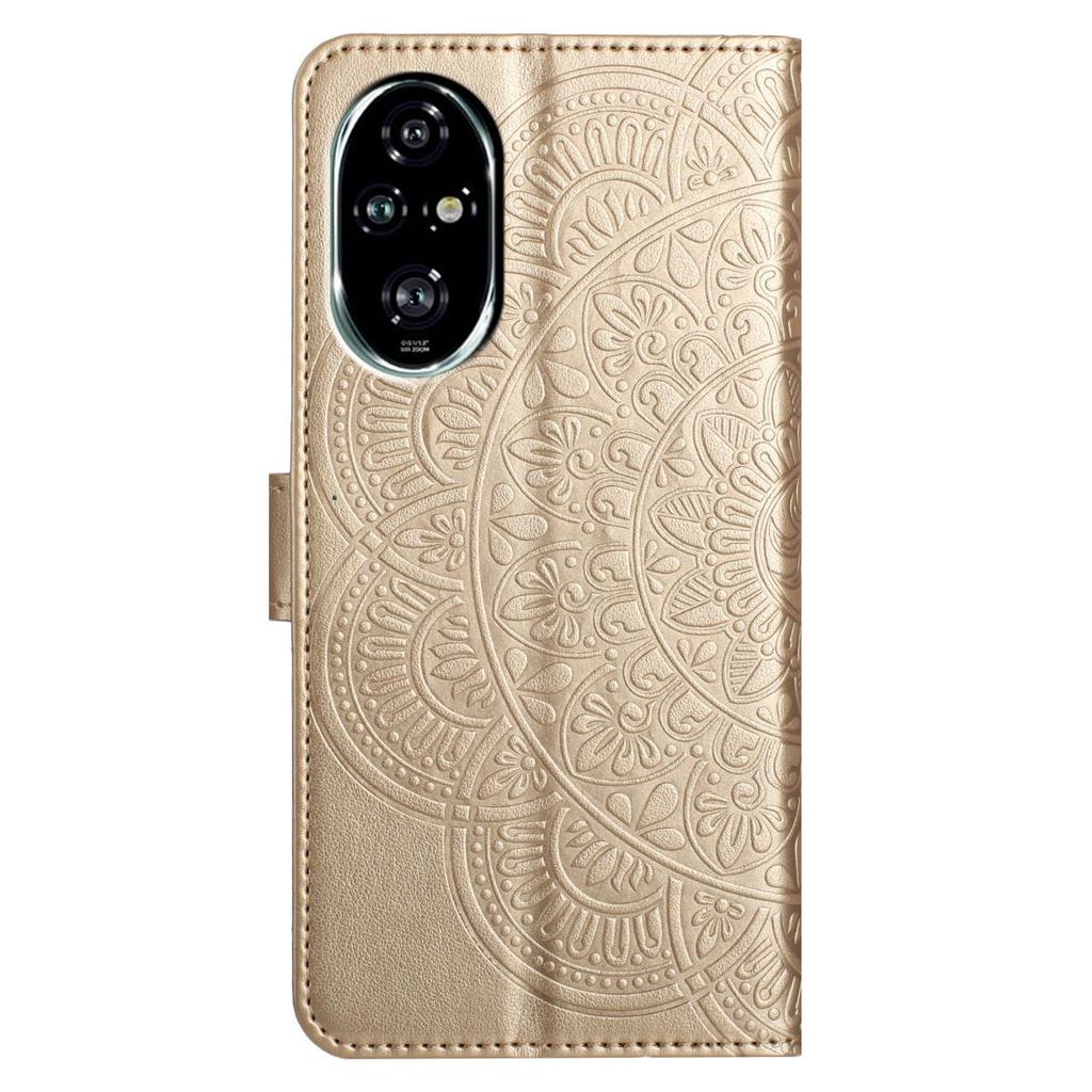 Skórzane etui na Honor 200 Pro 5G z przegródkami na karty, wzór mandali, pokrowiec na telefon ze stojakiem