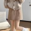 Korean Lambswool Hip-Hugging A-Line Skirt: Fluffy, Warm, Slimming, Autumn/Winter Bodycon Short Skirt for Women