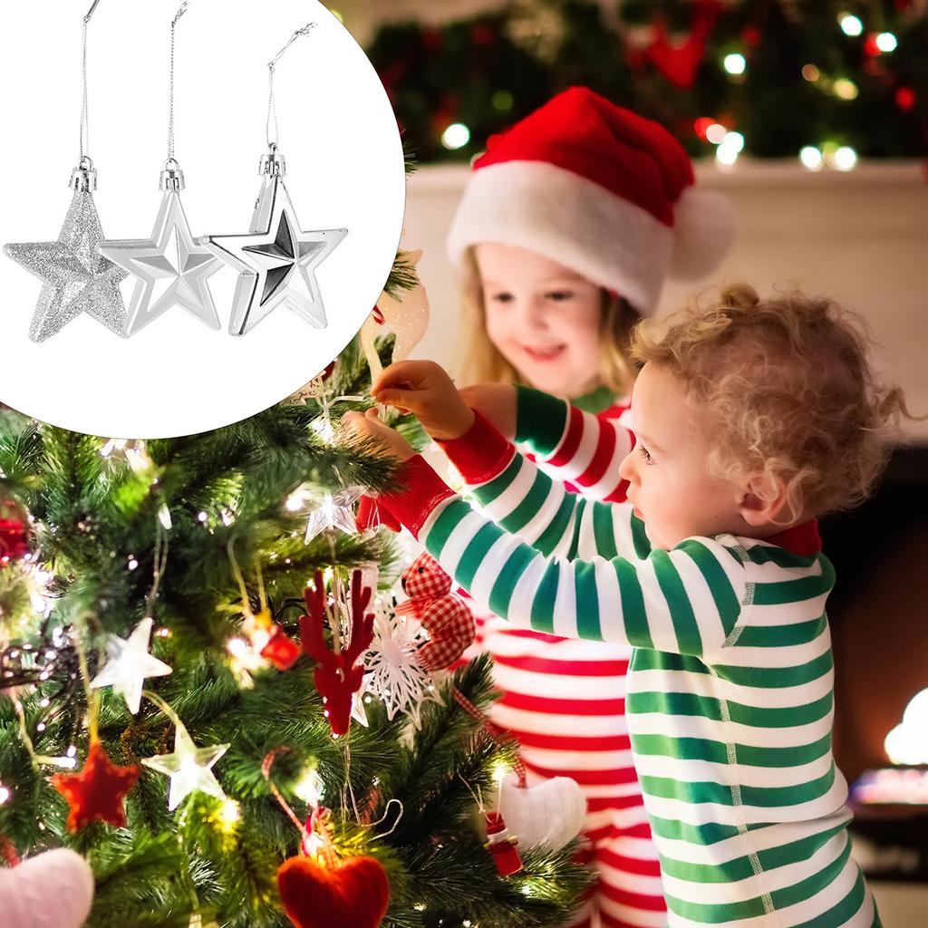 18Pcs Ecofriendly Fivepointed Star Christmas Tree Decor Hanging Xmas Ornament Christmas Tree Ornament Xmas Decor