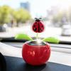 Decorațiune de birou Gândăcel alimentată solar cu frunze de floare balansate automat pentru bordul mașinii Ornament pentru birou Design unic