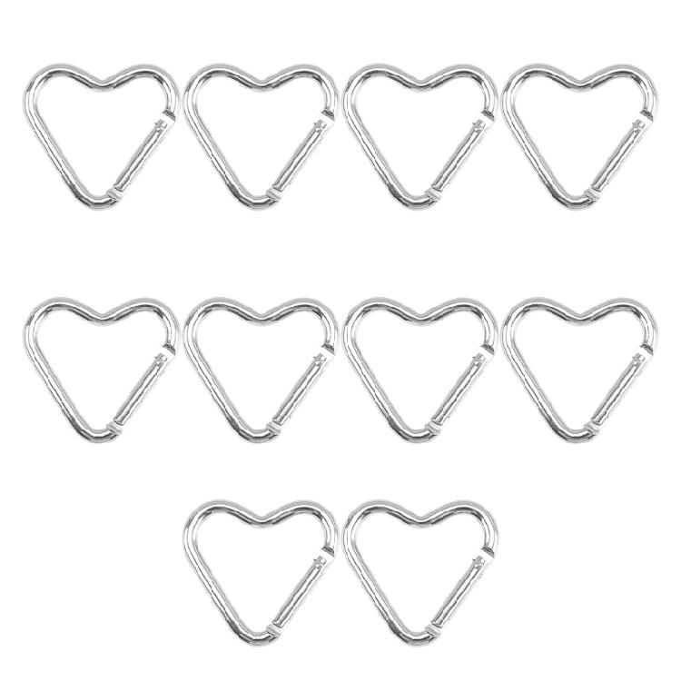 Heart Designs Carabiner Keychain Pack of 10 for Multipurpose Use In Travel and Outdoor Activities Daily Casual Use