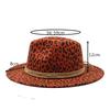 Woolen Leopard Print Top Hat, Flat-Brimmed Big Eave Hat, Couple Hat, Jazz Hat.