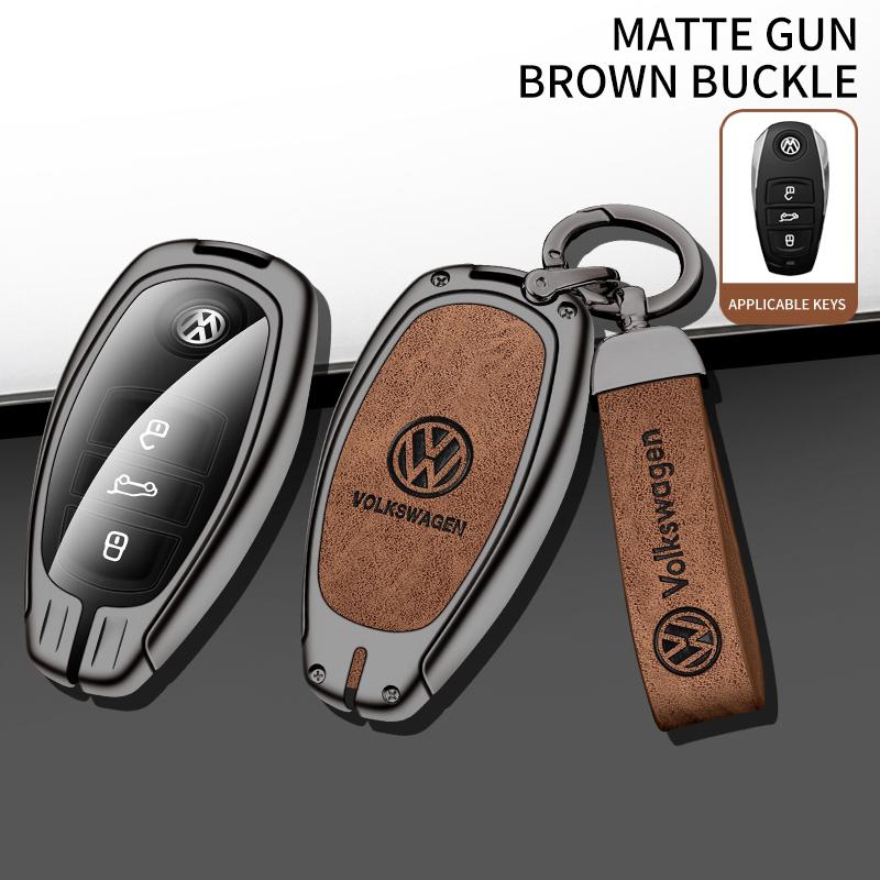 For VOLKSWAGEN Zinc Alloy Leather Car Key Case Cover Protector Shell for Volkswagen VW Golf 6 Mk6 Tiguan Polo Passat CC B6 B7 To