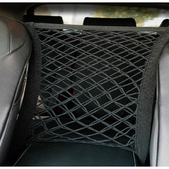 Universal Car Front Seat Net Pocket Organizer,Stretchable Hanging Storage Net Bag Purse Holder For Car,Barrier Of Backseat Dog Or Kids
