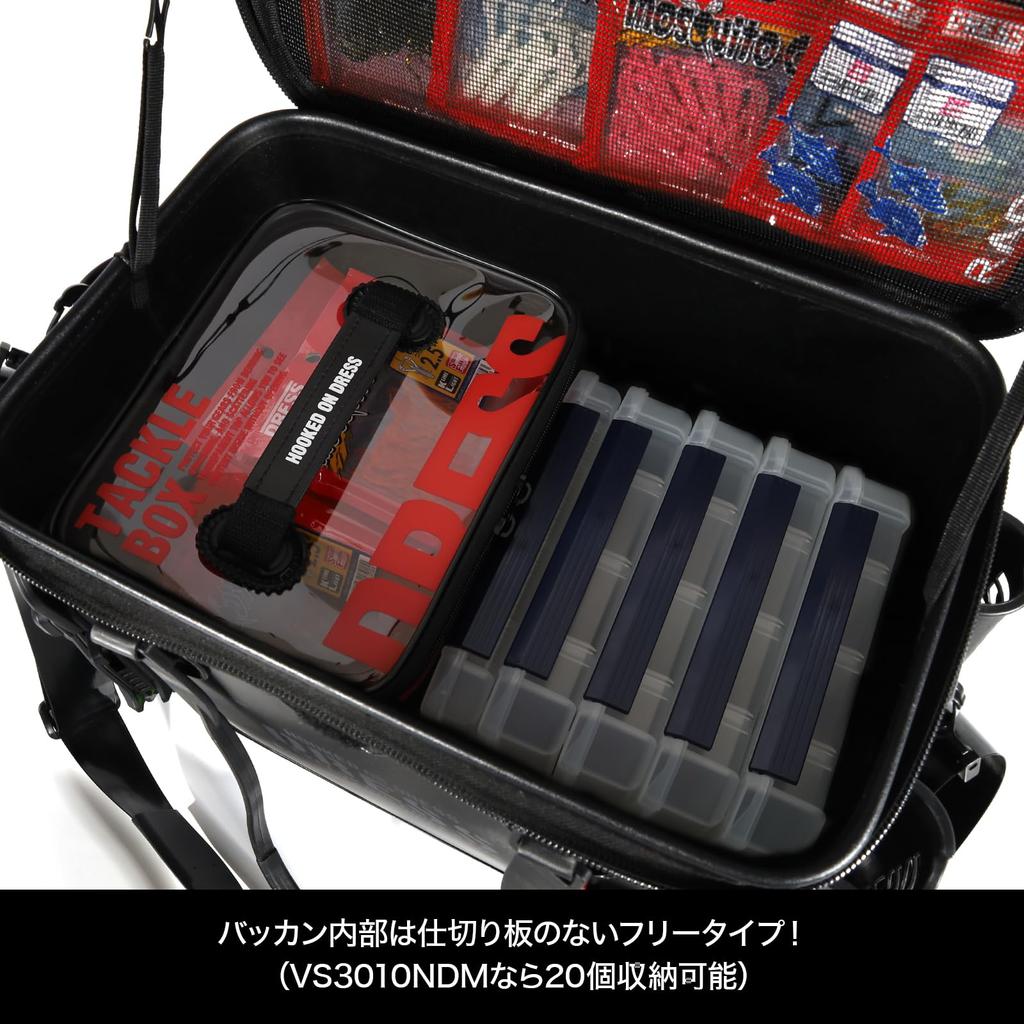 Dress Bakkan Mesh Stealth Black 34L Renewed Rod Holder EVA Multifunctional Fishing Tackle Bag Fishing Gear Case Disaster Prevention Storage Container