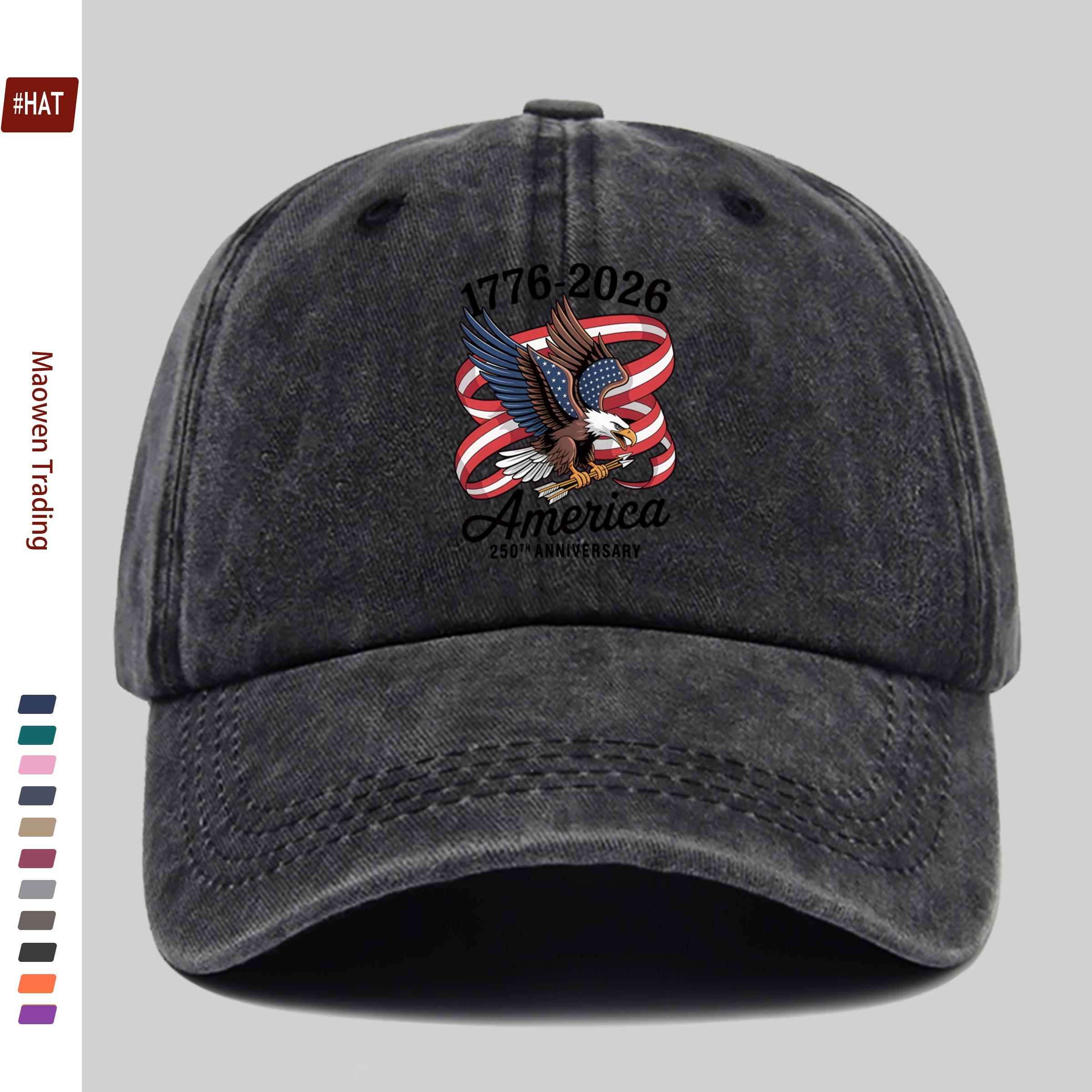 pc Womens Casual Hat th Anniversary of the Founding of the United States Commemorative Eagle and Stars and Stripes Print B 1pc