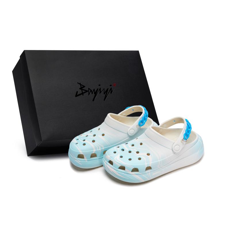 

Crocs Crush Clog EVA Fresh and comfortable versatile gift box style clogs Unisex white blue 39-40