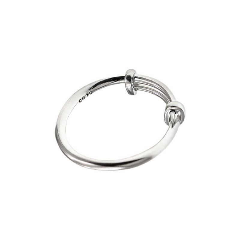 S925 Elegant Adjustable Sterling Silver Ring For Women Featuring Minimalist Geometric Design