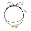 Delicate Love Necklace Adorned with Bowknot Simple Pendant Necklace Elegant Clavicular Chain Jewelry for Fashionistas