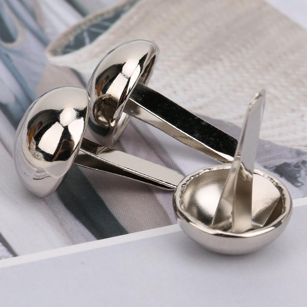 50PCS Zinc Alloy 15MM Mushroom Shape DIY Decoration Stud Rivets for Bag Shoes Hat Clothes AccessoriesSilver