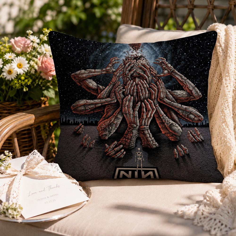 Band Rock Nnine Inch Nails Cushion Cover Soft Short Cover Washable Sofa Bed Dorm Garden Home Office Chair Decor