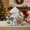2D Flat 1pc, Tissue Box. Floral Pattern Napkin Dispenser, Reusable, Daily Desktop Tissue Organizer, Suitable for Kitchen Living Room Bedroom Bathroom,