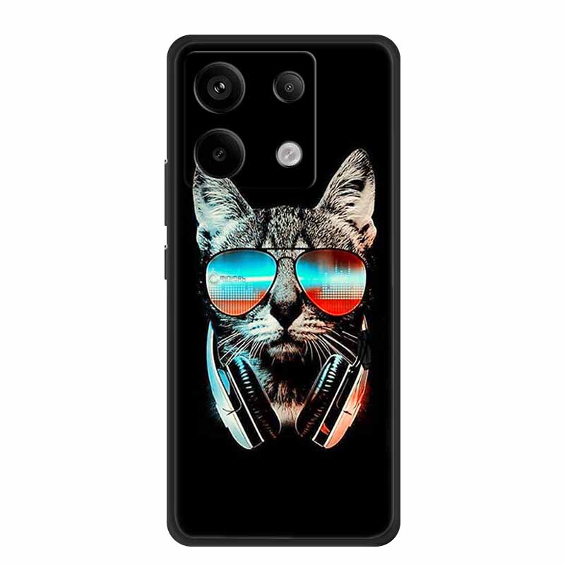 For Redmi Note 13 pro Case Pink Phone Case Fashion Silicone TPU Soft Back Cover Redmi Note 13 Pro Flower Capa 6.67" Cats Coque