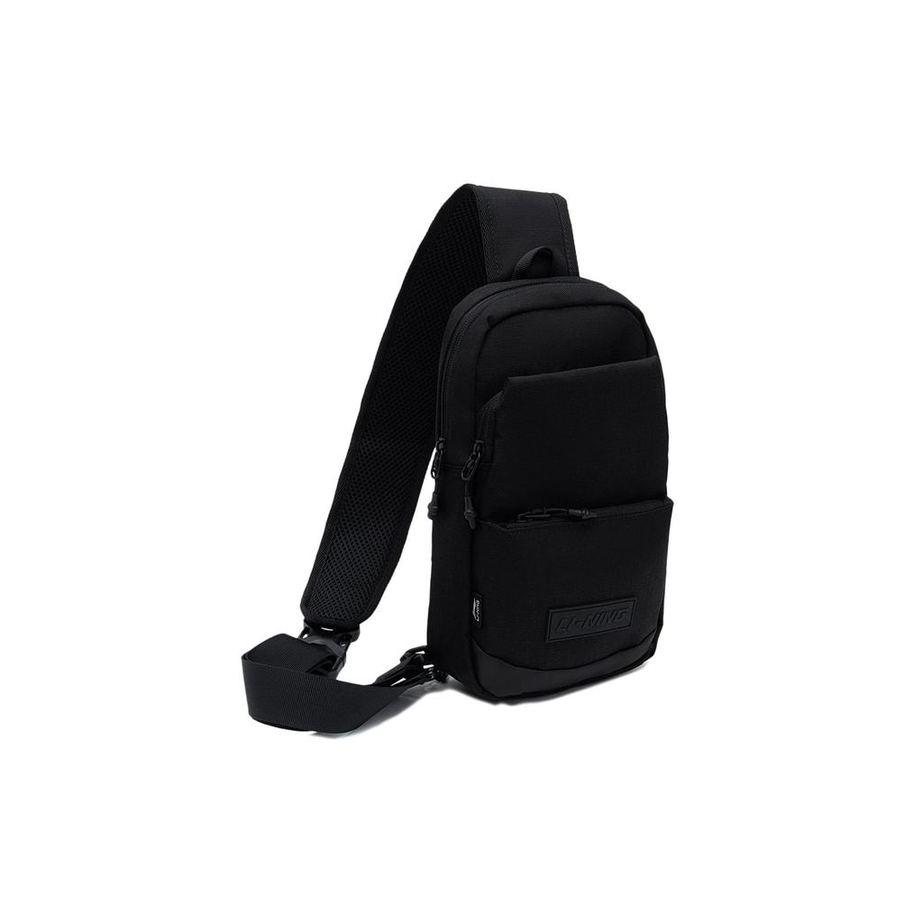 Li Ning Athleisure Fabric Crossbody Bag, Shoulder Bag, Sling Bag Regular Unisex Black ABST021-1