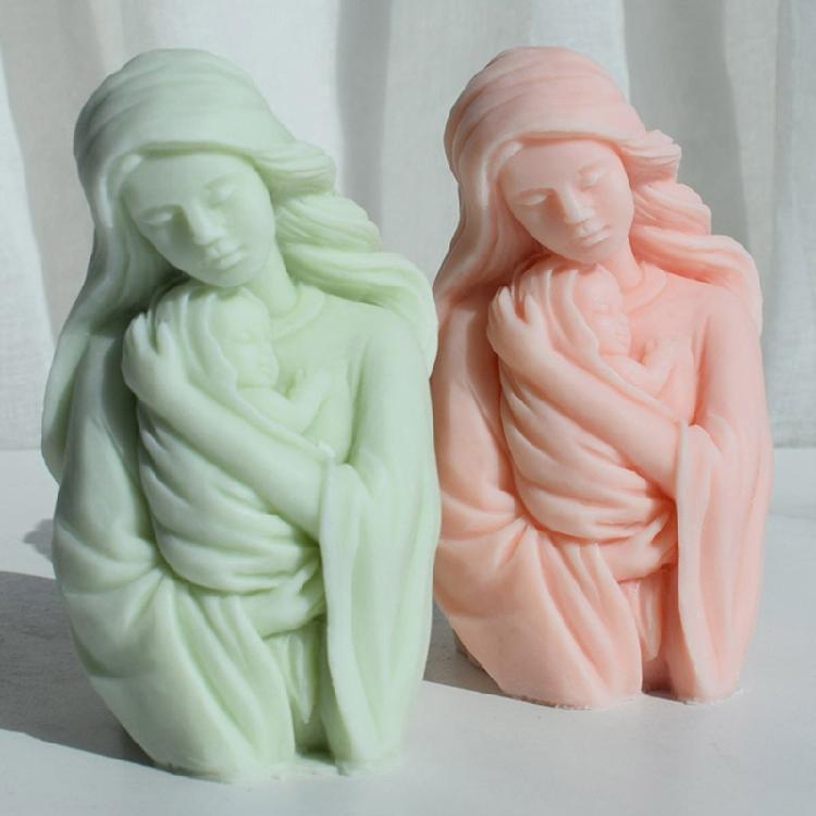 Mommy Holding Child Silicone Moulds Mom Holding Baby Candle Molds Epoxy Resin Molds Plasters Molds for Candle Making