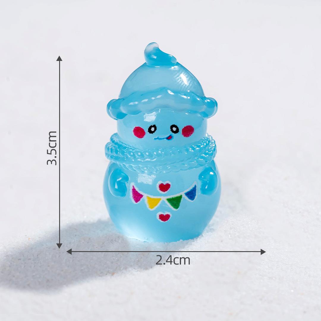 

Рождественский милый светящийся в темноте снеговик украшение своими руками микропейзаж снежное украшение аксессуары смоляное украшение Luminous Snowman 10pcs