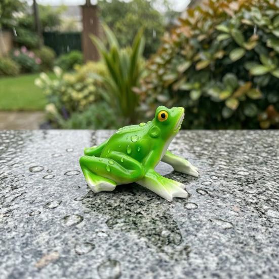Froschfigur, Wasserdichtes Harz-Außenornament, Lebendige Bionische Designskulptur, für Garten Hof Teich Aquarium Landschaftsgestaltung