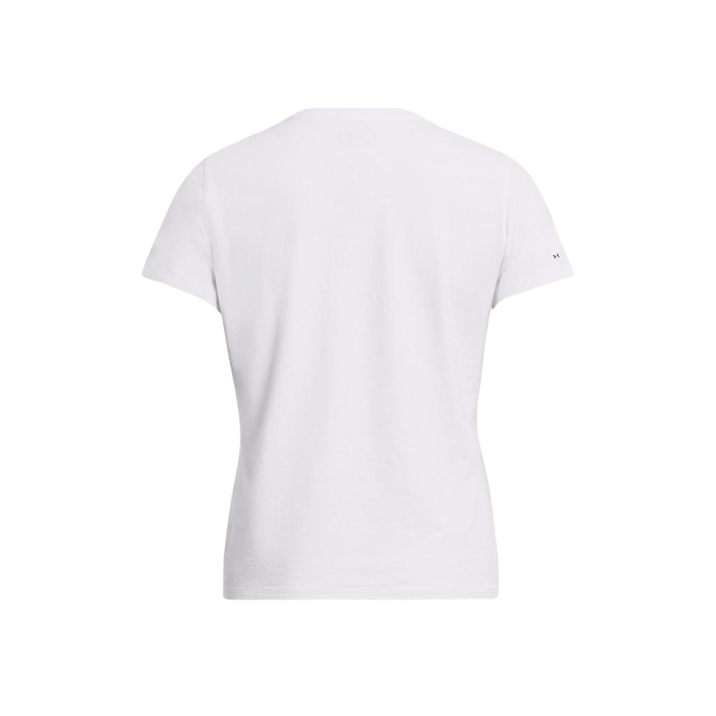 Under Armour Movement Logo Round Neck Breathable Short Sleeve T-Shirt Women T-Shirts White Metallic-Silver 6000217-100