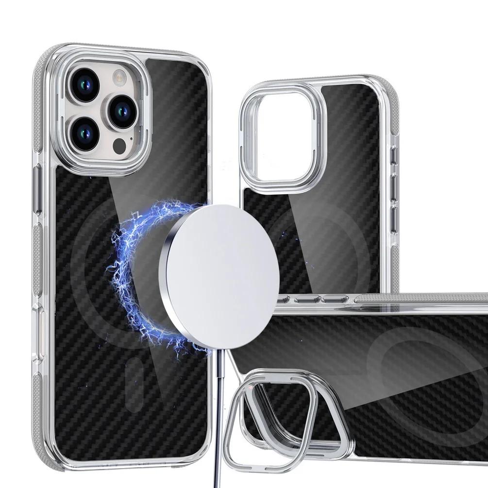 

Magsafe Magnetic Wireless Charging Military Grade Stand Case for IPhone 16 Pro Max 15 Pro Max 14 Pro 13 12 11 Hard Holder Protective Kickstand Cover For iPhone 11 срібний