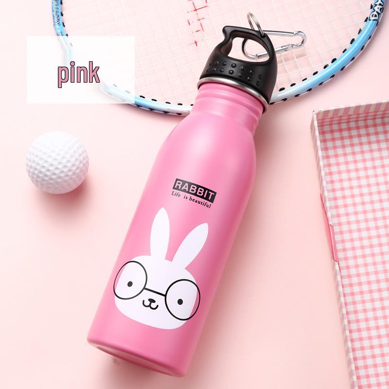American-Style Children's Sports Water Bottle - 304 Stainless Steel Cartoon Kettle, Portable Fashion Cup, Gift Option