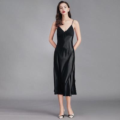 Women's Halter Nightgown Summer Ice Silk Sexy Long Home Wear Nightgowns