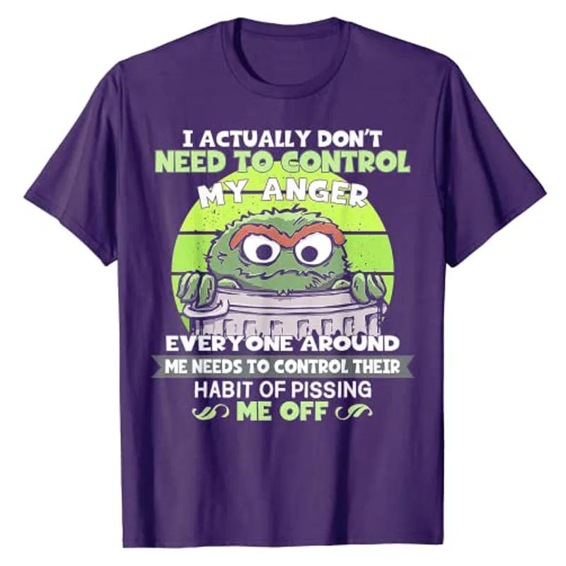 I Actually Don't Need To Control My Anger T-Shirt Funny Sayings Graphic Tee Tops Cotton WoFashion Clothes Novelty Gifts