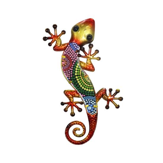 Décor Mural Gecko Extérieur – Lot De 5 Figurines En Acrylique Coloré – Environ 8x5 Cm – Pour Clôture, Mur, Terrasse – Résistant Aux UV – Décoration Jardin Animée