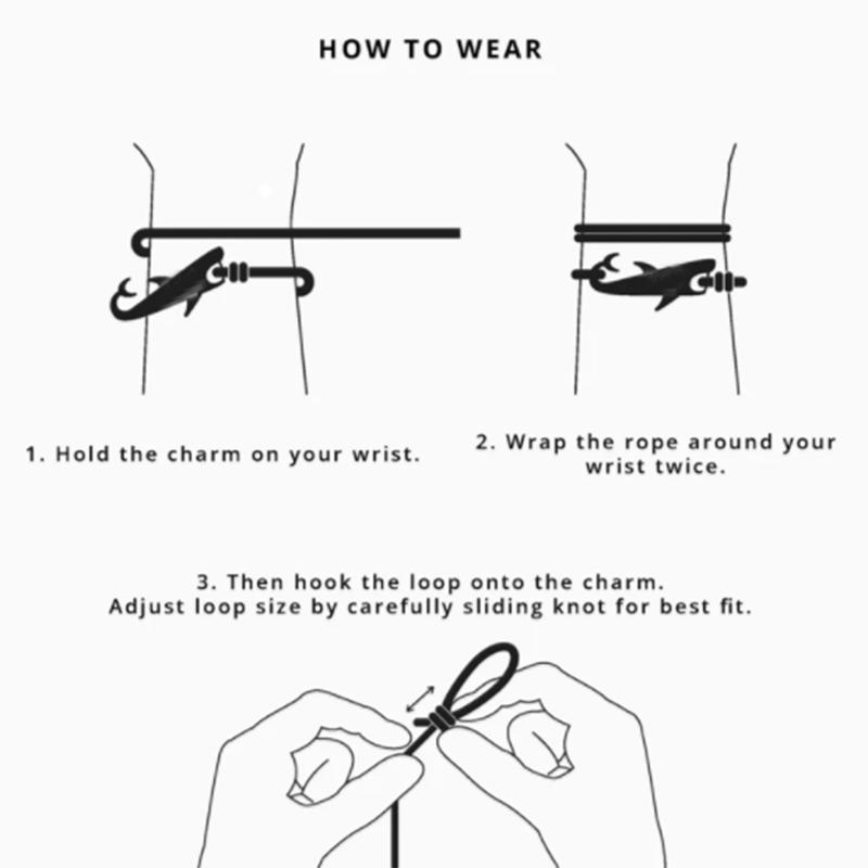 Noter Men Paracord Bracelet Sliding And Adjustable Nautical Braslet Homme Simple Style Wrap Braclet Accesorios Hombre Pulseria