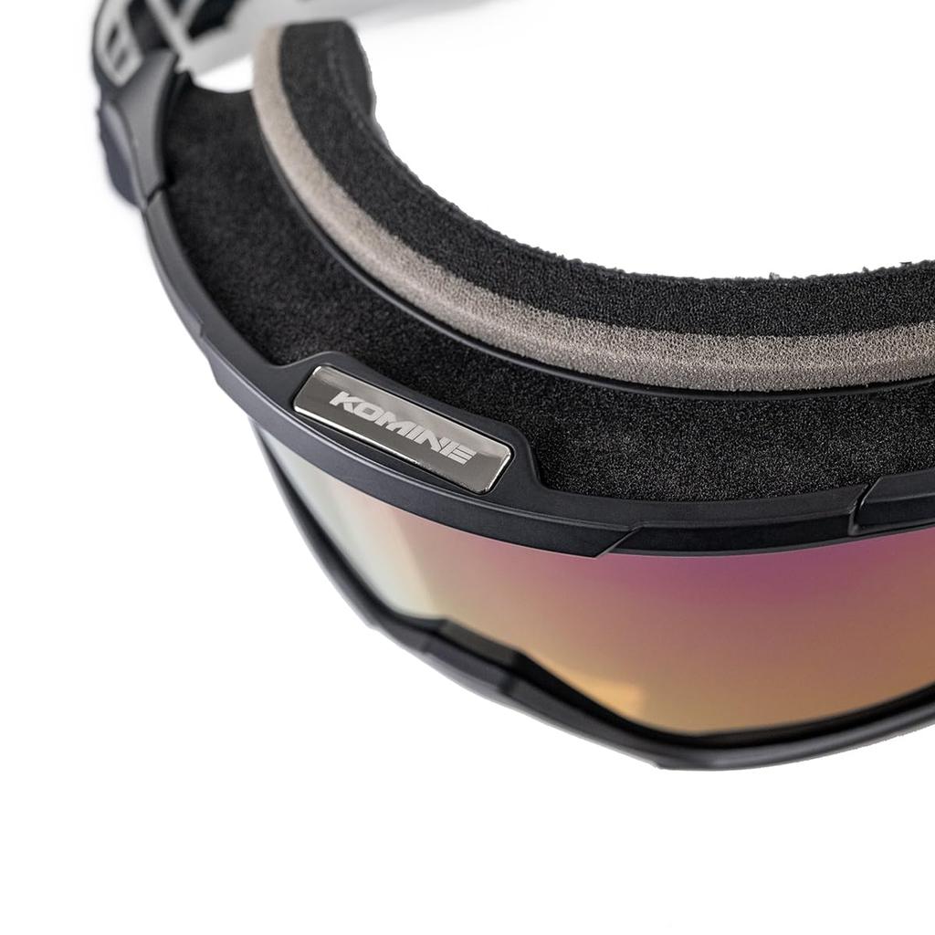 KOMINE Motorradbrille UV-blockierend Schwarzer Spiegel Kostenlose Brille, Kompatibel, 99% der Strahlen, HK-501