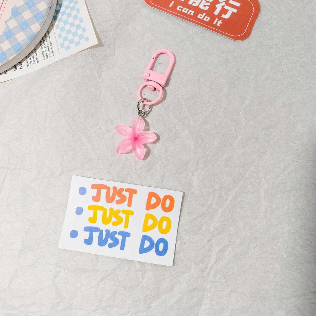 Colorful Transparent Flower Keychain Women's Cute Bag Charm & Earphone Decoration