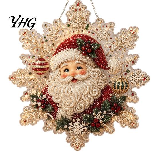 Acrylic Snowman Pendant Decorations Christmas with Metal Chain, Double-sided Printed 2D Snowflake Romantic Winter Seasonal Pendant, Wall Window