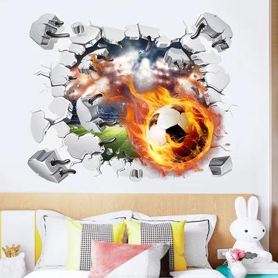 3D Wall Sports Basketball Wall Stickers Self Adhesive Room Decor Wall Sticker Children Bedroom Home Wall Background Decoration