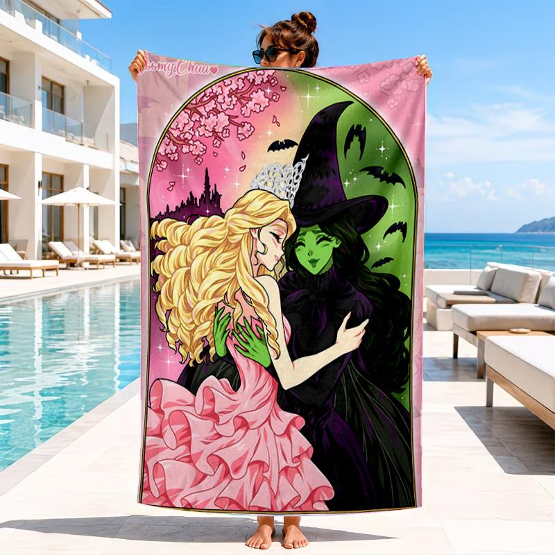 Magic witch And Friendship Beach Towel, Microfiber Beach Towel, Perfect For Pool, Beach, Travel, Home Decor Beach Party Fan gifts