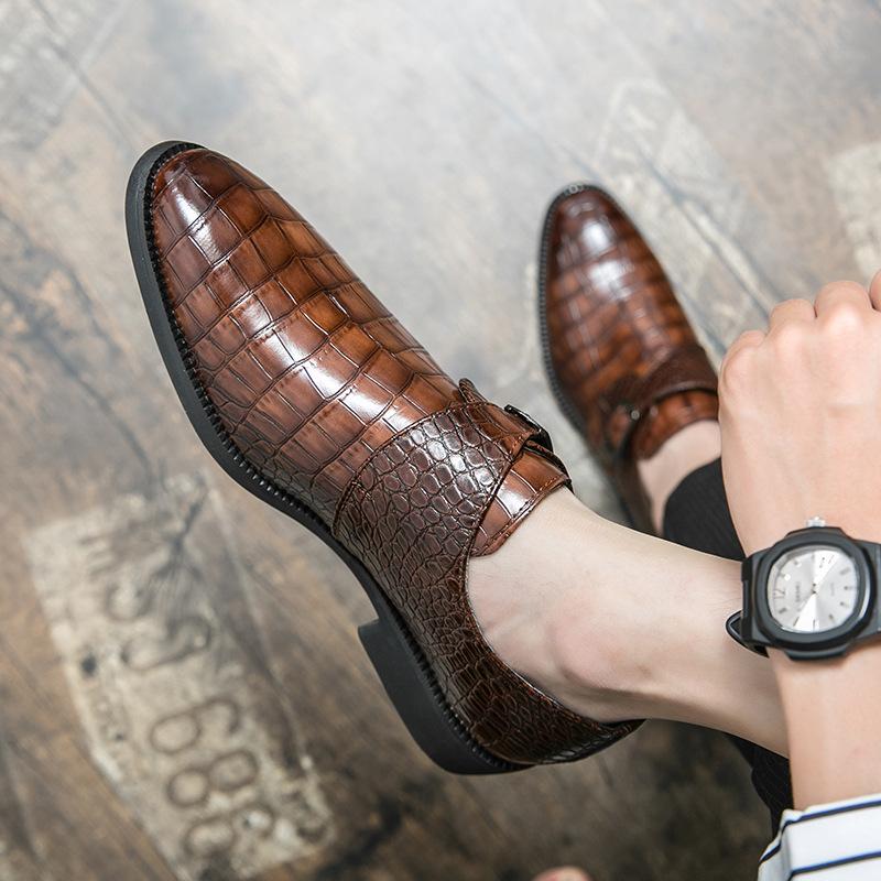Men's Shoes Large Size New Casual Leather Shoes Fashion One-pedal Loafers Monk Shoes British Trendy Shoes