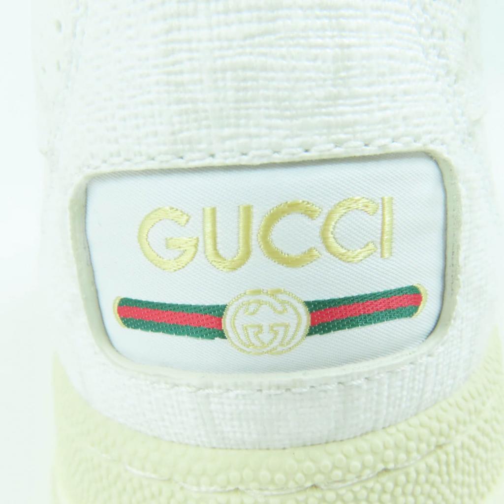 Pristine GUCCI Low Cut Sneakers Web Line White GG Supreme Women 36.5 816818 Used
