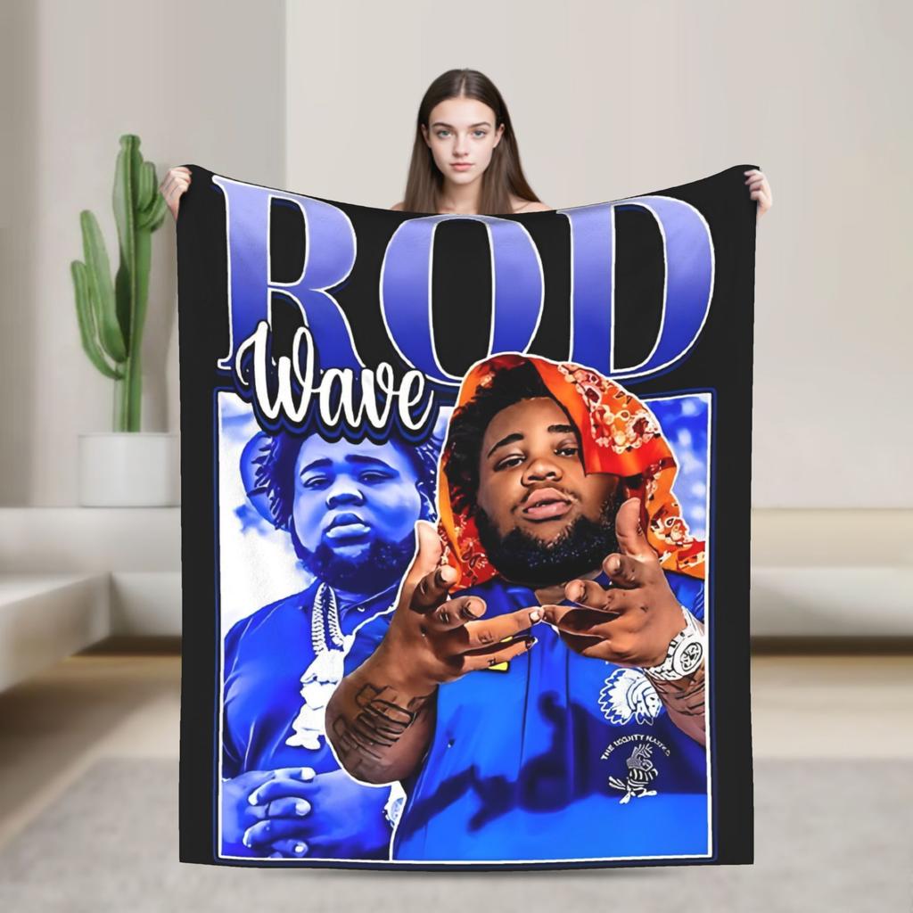 Rapper rod wave  Blanket  Decorative Flannel Bedding Throws For Bedroom Warm Custom Quality Bedspread Birthday Gift