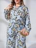 Large Size Women's Fashion Casual Printed Shirt & Two-Piece Set - Spring/Autumn Collection