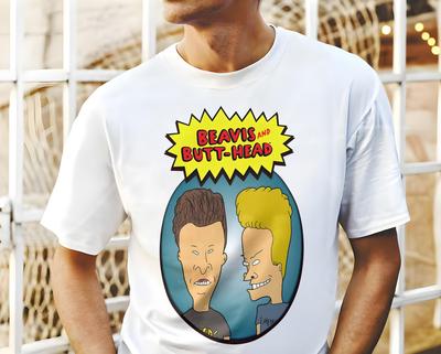 Beavis And Butthead V19 T Shirt Movie Poster Print Natural Color Shirt 100% Cotton All Sizes S To 5XL