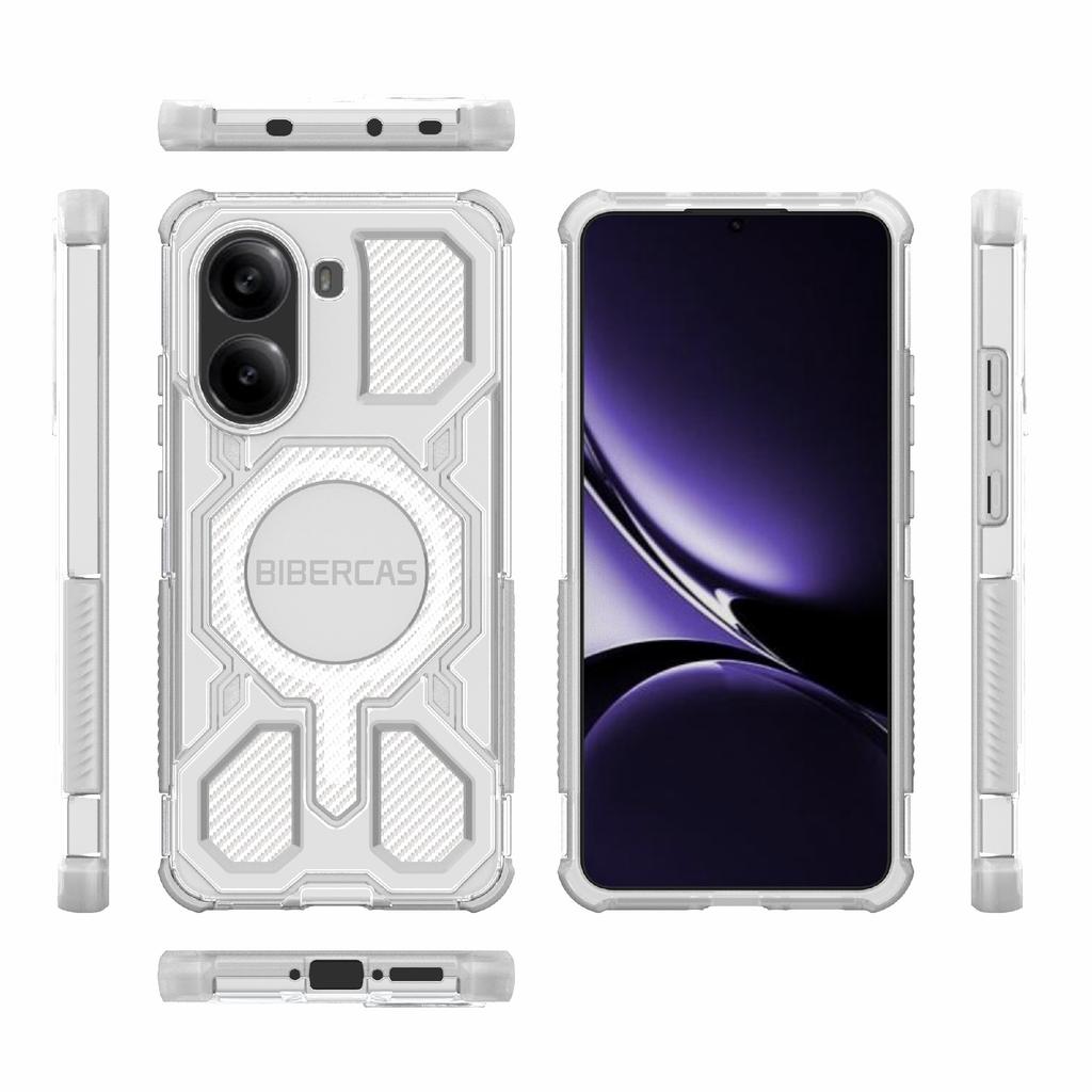 BIBERCAS J-16 Transparent Series For Xiaomi Redmi Turbo 4 5G/Poco X7 Pro 5G Case Compatible with MagSafe TPU+PC Phone Cover