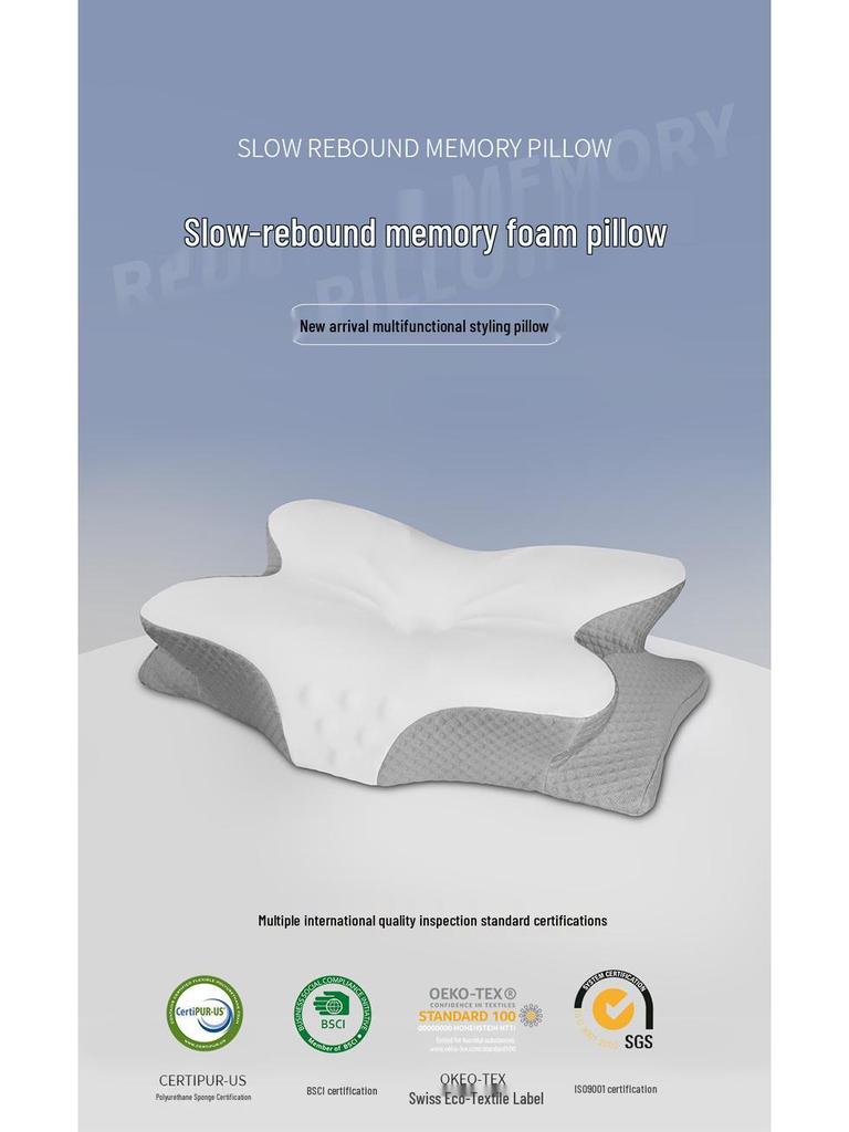 Verdicktes Schmetterling Eis-Seide Memory-Schaum Zervikal Nackenstützkissen Paar