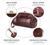 Wrist-Strap Women's Makeup Bag: Cowhide, Double Metal Hinge, Trendy & Fashionable