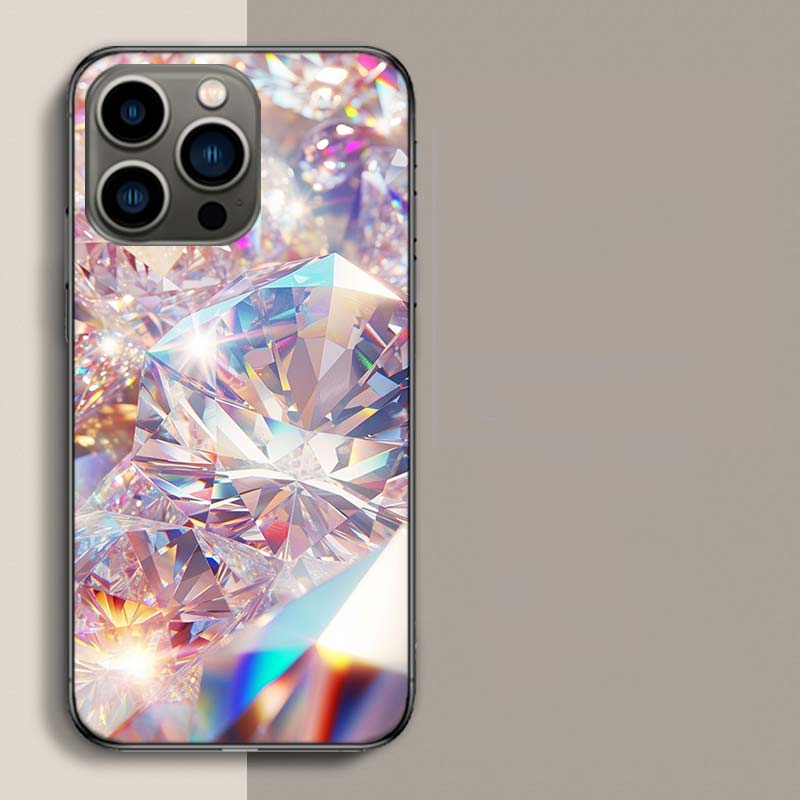 Shining and Dazzling Diamond Gemstones Phone Case For Iphone 17 Air 15 Pro 14 Plus 16 Pro Max 17E 16E 12 13 Mini 11 Cover Cute