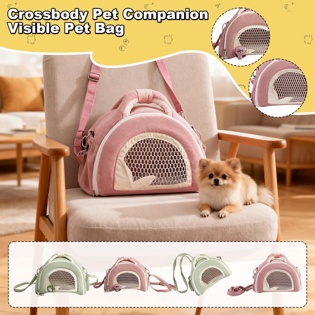 Outdoor -Loss Backpack Pet Supplies, Crossbody Visible Pet Carrier For Small Pet, Breathable And Warm Portable Carrier