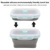 3pcs Rectangular Foldable Silicone Lunch Box, Portable Bento Box 350/500/800ML