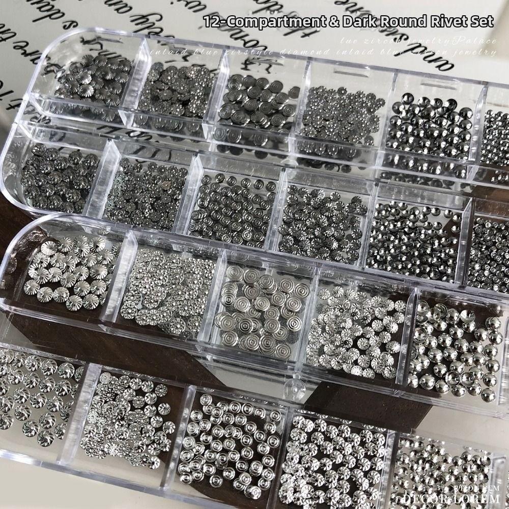 Round Stud Nail Art Accessories Punk Style Nail Beads and Rivets Hot Nail Metal DIY Manicure