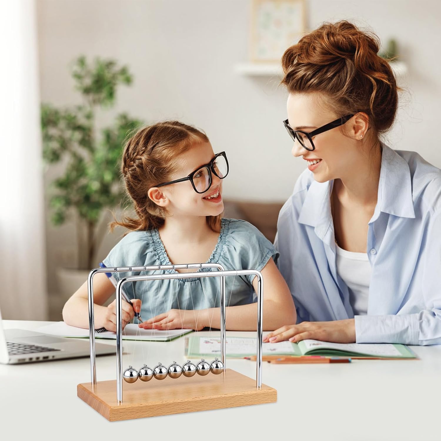 Newton s Cradle Balance Balls Fascinating Physics Gadget for Home and Office 7 Beads